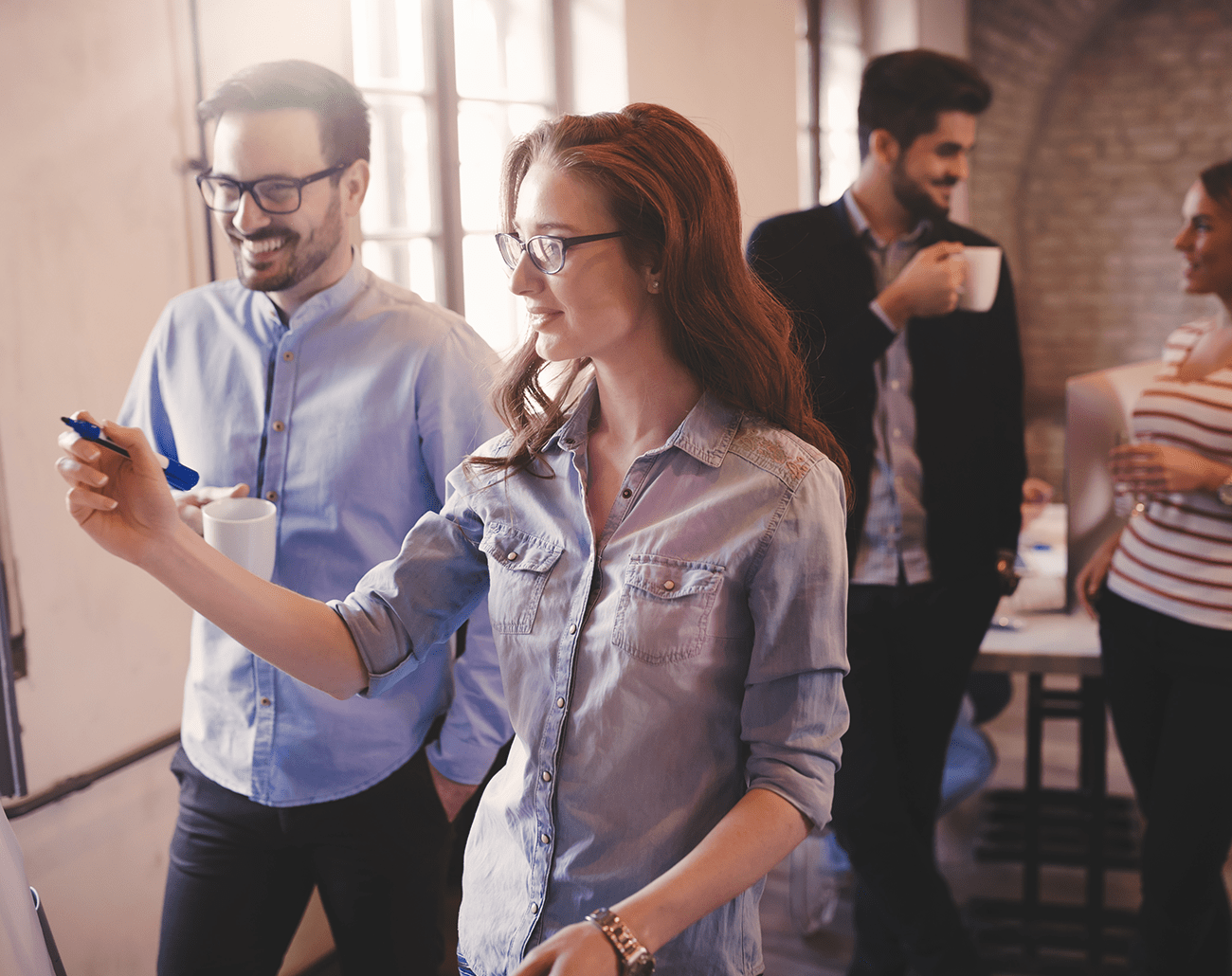 Directors' Choice Mortuary Answering Service Team in a meeting